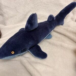 Realistic Mako Shark Plush Stuffed Realistic Plastic Eyes‎ Stitched Gills No Tag